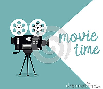 Movie time concept. Cinema banner design Vector Illustration