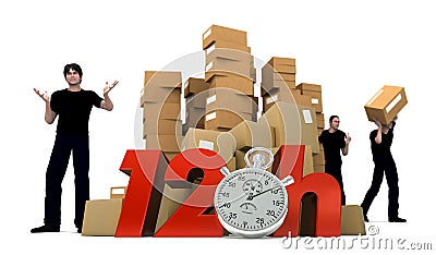 Moving in 12 Hrs Stock Photo