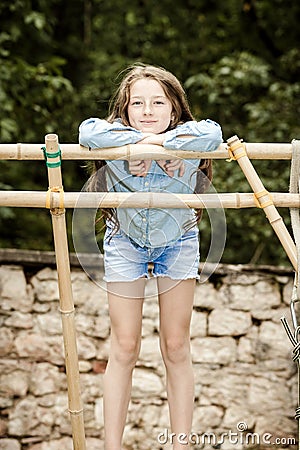 Moving into adulthood. Outdoor portrait of teenage girl. Stock Photo