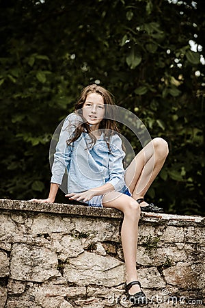 Moving into adulthood. Outdoor portrait of teenage girl. Stock Photo