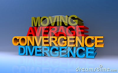 moving average convergence divergence on blue Stock Photo