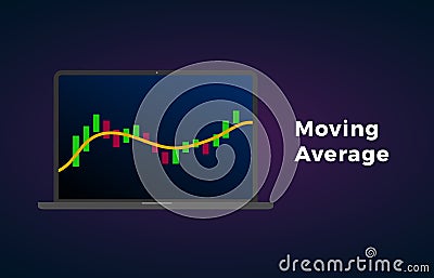 Moving Average indicator technical analysis Vector Illustration