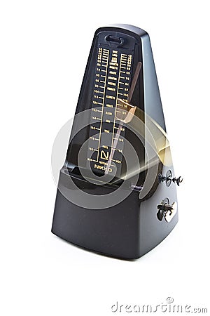 Moving Black Metronome Stock Photo