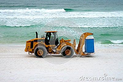 Moving day on the beach Stock Photo