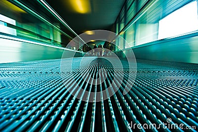 moving escalator Stock Photo