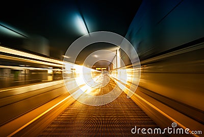 Moving escalator Stock Photo