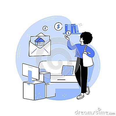 Moving expenses isolated cartoon vector illustrations. Vector Illustration
