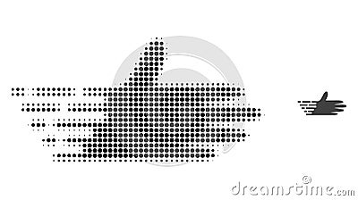 Moving Hand Halftone Dotted Icon Vector Illustration