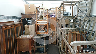 Moving home van full house clearance Editorial Stock Photo