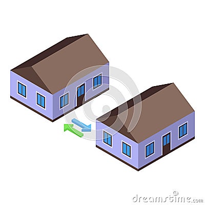 Moving house services icon isometric vector. Move home box Stock Photo