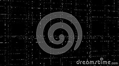Moving information flows in computer network. Animation. 3D levels of grids on black background. Cyberspace permeated Stock Photo