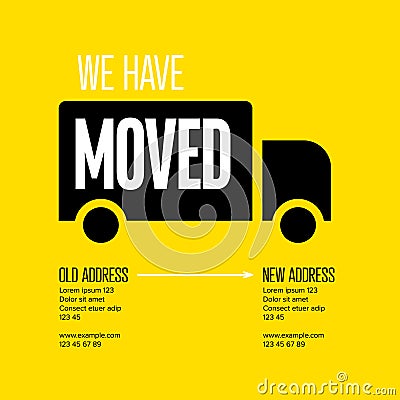 We are moving minimalistic flyer template Vector Illustration