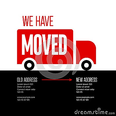 We are moving minimalistic flyer template Vector Illustration