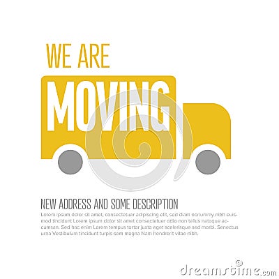 We are moving minimalistic flyertemplate Vector Illustration