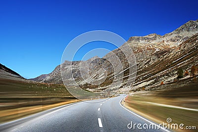 Moving mountains road Stock Photo