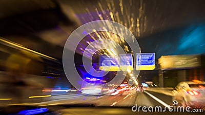 abstract night traffic Stock Photo