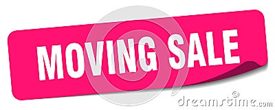 moving sale sticker. moving sale label Vector Illustration