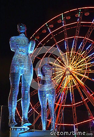 Moving sculpture `Ali and Nino` by Tamar Kvesitadze , Batumi, Georgia Editorial Stock Photo