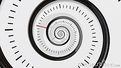 Moving time spiral. Spiral Clock Seamless Infinite Zoom Motion Background. Time Abstract. Infinity Clock Stock Photo