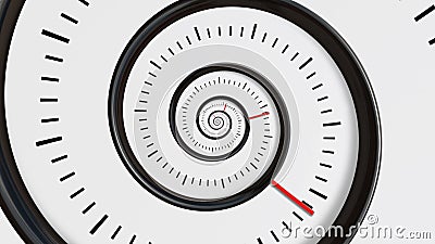 Moving time spiral. Spiral Clock Seamless Infinite Zoom Motion Background. Time Abstract. Infinity Clock Stock Photo