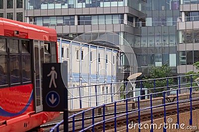 Moving train, motion blurred, London Underground Stock Photo