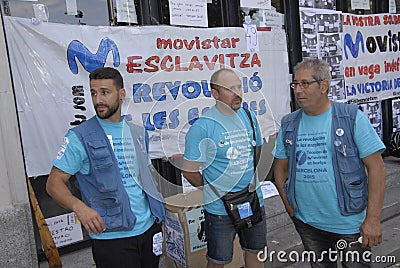 MOVISTAR WORKER PROTEST TODAY 49 DAYS Editorial Stock Photo
