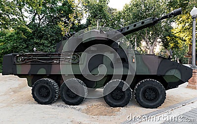 MOWAG Piranha IIIC. Marine infantry 8x8 armored vehicle. Display of military vehicles. Spanish Editorial Stock Photo