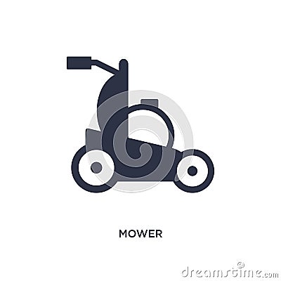 mower icon on white background. Simple element illustration from agriculture farming and gardening concept Vector Illustration