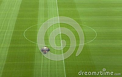 Mowing grass Stock Photo