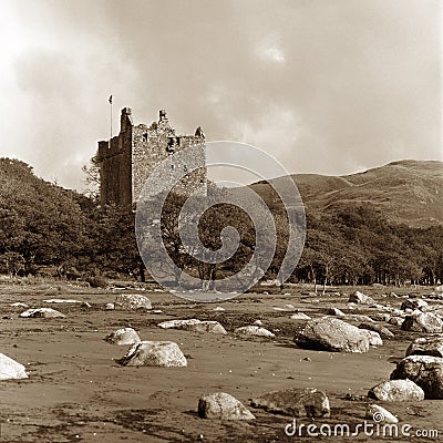 Moy Castle, sepia tone Stock Photo