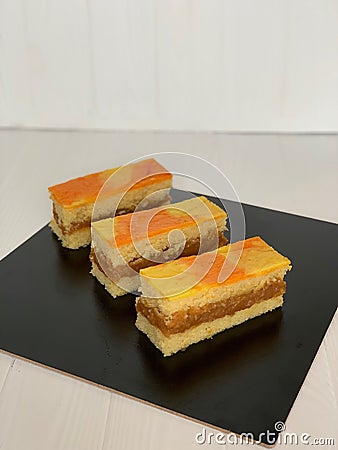 moyale, sponge cake with raspberry coolies Stock Photo