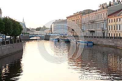 Moyka River in summer day. Stock Photo
