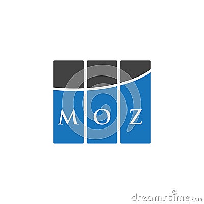 MOZ letter logo design on WHITE background. MOZ creative initials letter logo concept. MOZ letter design.MOZ letter logo design on Vector Illustration