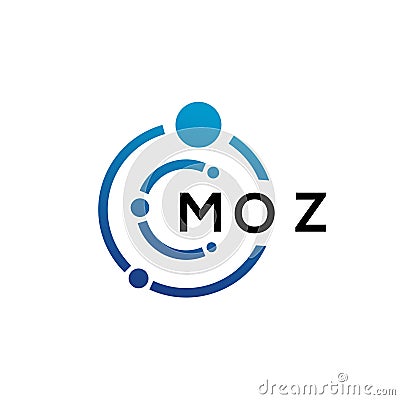MOZ letter technology logo design on white background. MOZ creative initials letter IT logo concept. MOZ letter design Vector Illustration