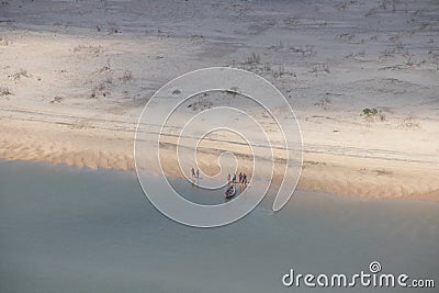 Mozambique beach, people fishing with net Editorial Stock Photo