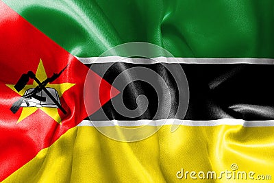 Mozambique Flag Rippled Effect Illustration Stock Photo