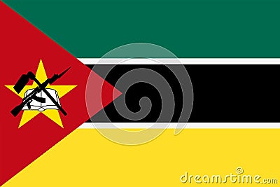 Mozambique Flag Vector Flat Icon Stock Photo