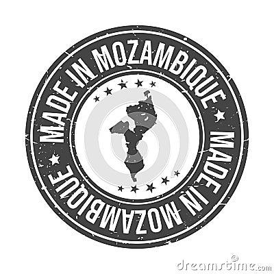 Mozambique Symbol Stamp. Silhouette Icon Map. Design Grunge Vector. Product Export Seal Badge. Vector Illustration