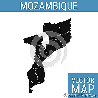 Mozambique vector map with title Vector Illustration