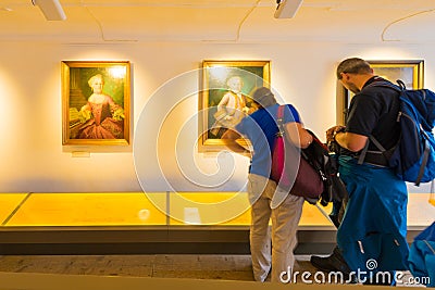 Mozart's birthplace (Mozarts Geburtshaus) in Salzburg, Austria Editorial Stock Photo