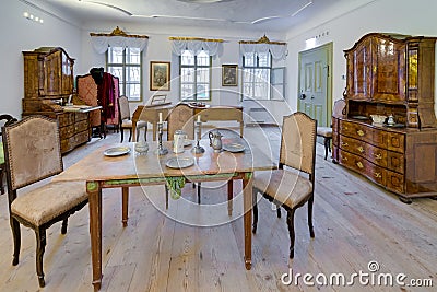 Mozart's birthplace (Mozarts Geburtshaus) in Salzburg, Austria Editorial Stock Photo