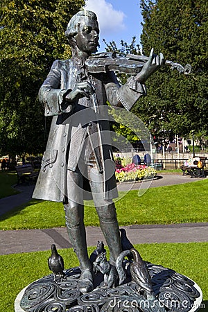 Mozart statue in Parade Gardens, Bath Stock Photo