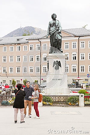 Mozart statue Salzburg Editorial Stock Photo