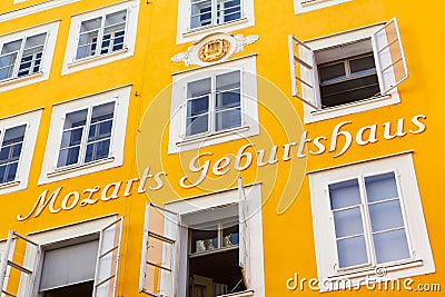 Mozarts Geburtshaus in Salzburg, Austria Editorial Stock Photo