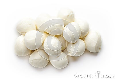 Mozzarella balls from above Stock Photo