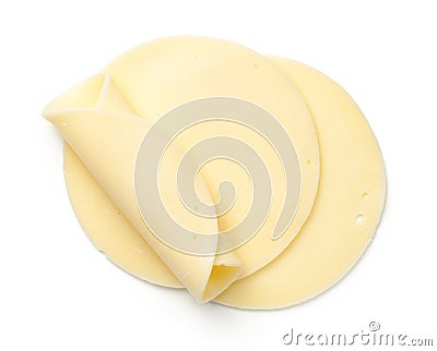 Mozzarella Cheese Slices Isolated On White Background Stock Photo