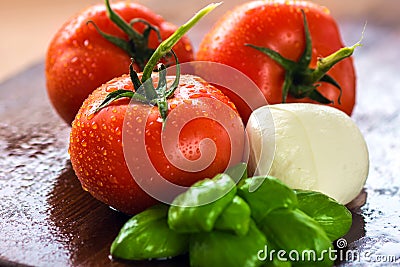 Mozzarella fresh tomato Stock Photo