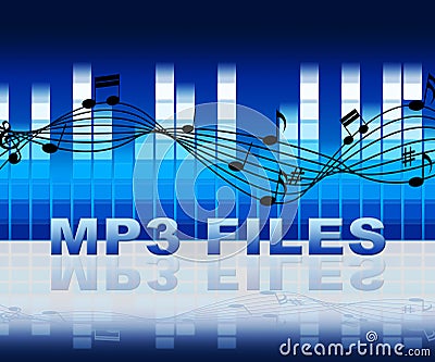 Mp3 Files Means Music Downloads From Internet Stock Photo