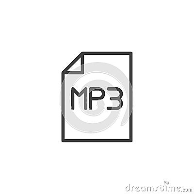 Mp3 music file line icon Vector Illustration
