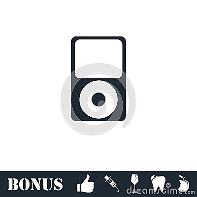 MP3 Player icon flat Vector Illustration